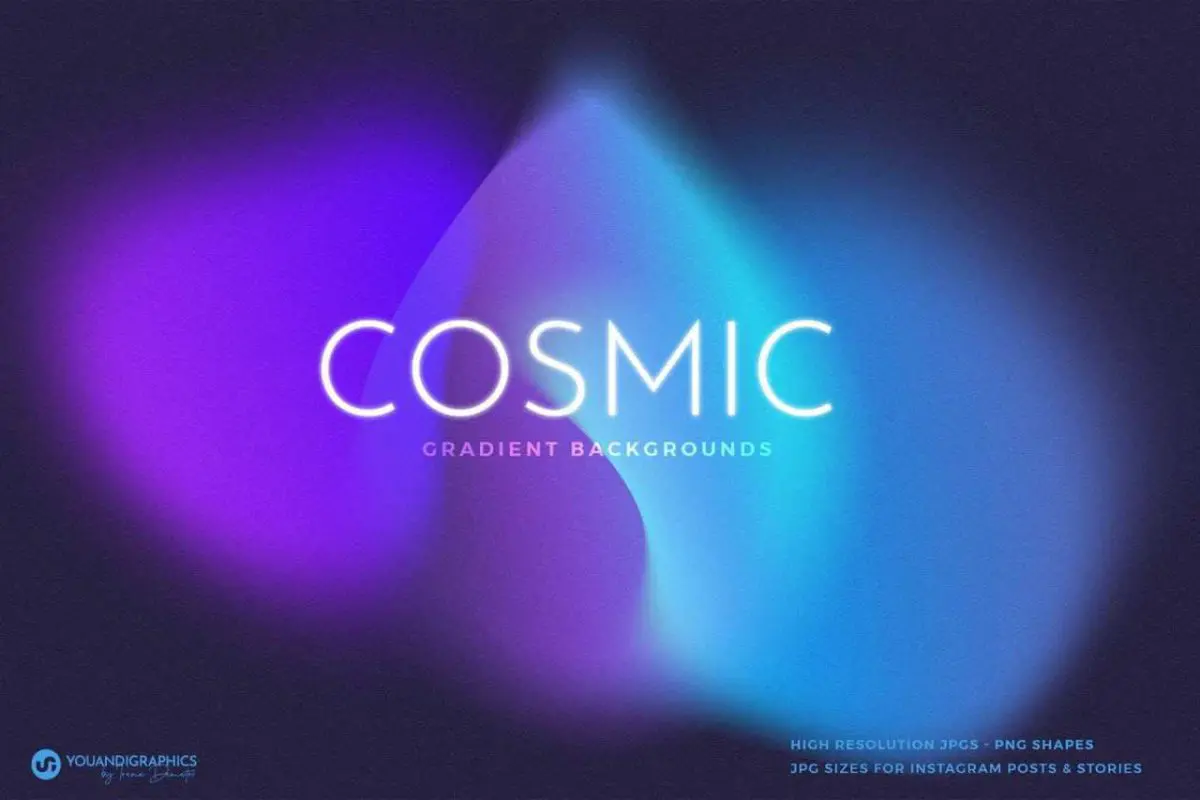 Cosmic Dark Gradient Backgrounds – Abstract JPG & PNG Set - Image 1