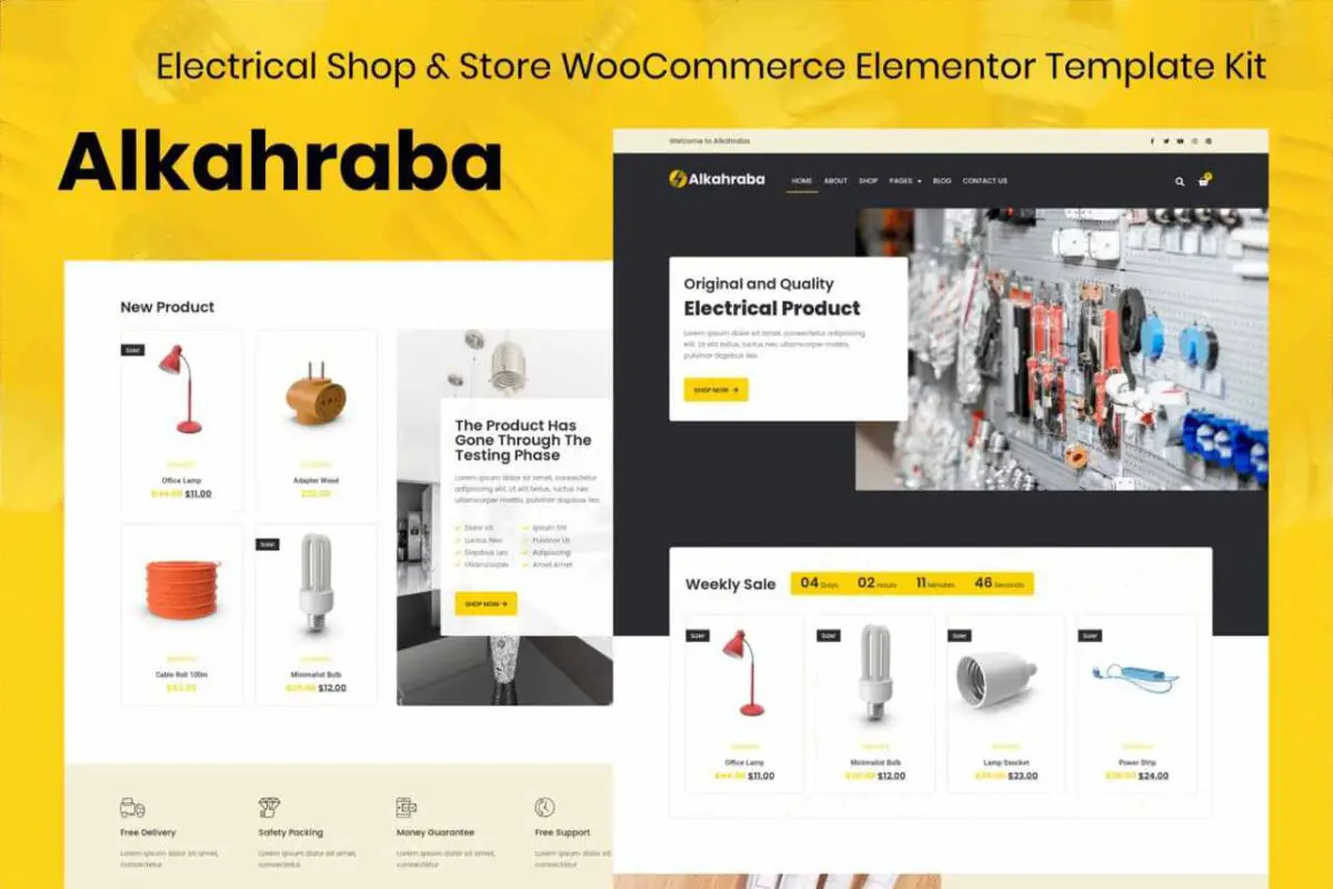 Alkahraba: Elementor Template Kit for Electrical Shops with WooCommerce - Image 1