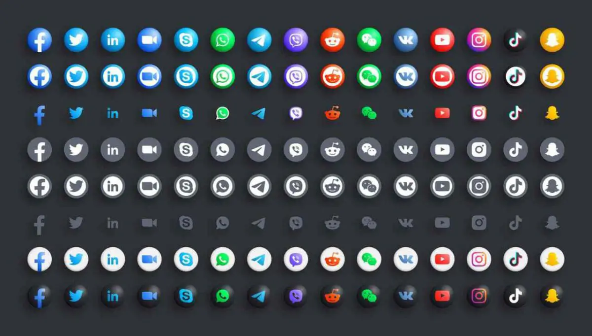 Popular Social Media Icons - Vector Messenger Icons in EPS Format - Image 1