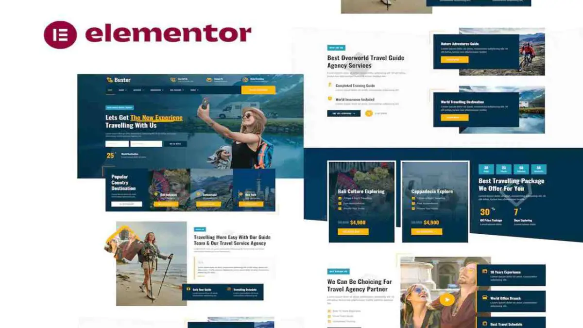 Buster - Tour Guide & Travel Agency Elementor Pro Template Kit - Image 1