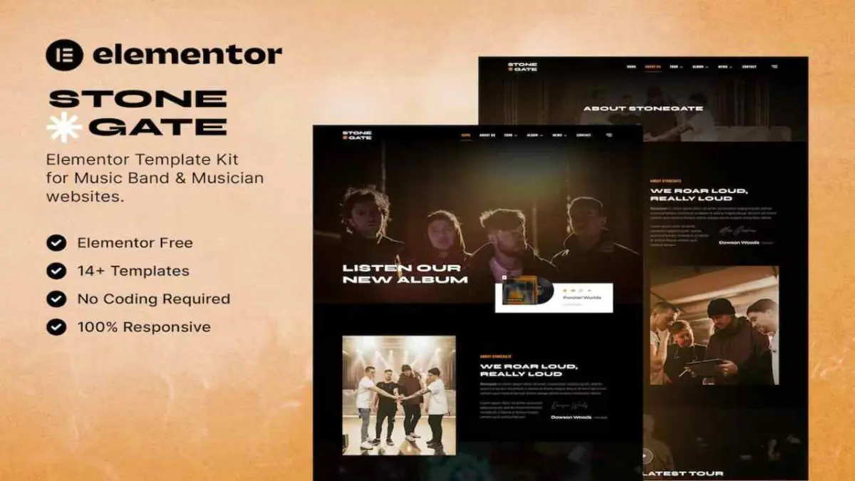 Stonegate – Music Band & Musician Elementor Template Kit - Image 1