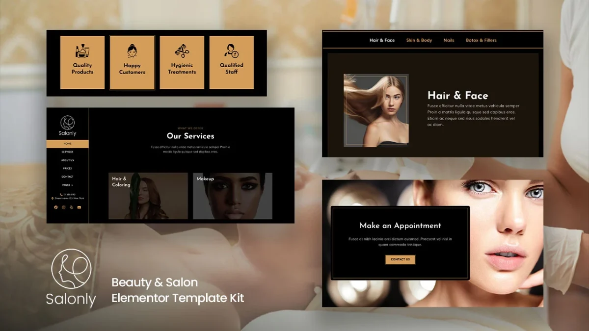 Salonly: Elementor Template Kit for Beauty & Salon Services - Image 1